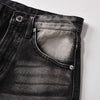 Image of Contrast Color Washed Wide-leg Jeans Men Shopping