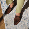 Image of British Style Men's Shoes With Square Toe Suede Shopping