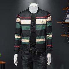 Contrast Striped Jacket Casual Men's Thin Jacket Shopping