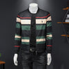 Image of Contrast Striped Jacket Casual Men's Thin Jacket Shopping