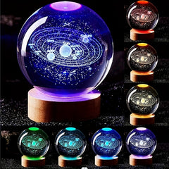 Creative 3D Inner Carving Luminous Crystal Ball Colorful Gradient Small Night Lamp Home Decorations Gifts Selection Shopping