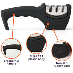 KNIFE SHARPENER Ceramic Tungsten Kitchen Knives Blade Sharpening System Tool USA Shopping