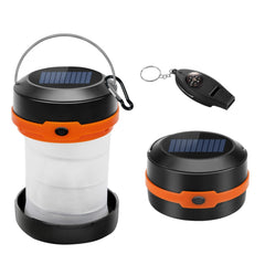 Wanjo Collapsible LED Solar Camping Lights With Free Multifunctional Whistle, Rechargeable Camping Latern, Portable Outdoor Gear For Camping Travel Fishing Shopping