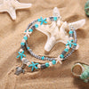 Image of Beach Anklet Sea Turtle Pendant Starfish Turquoise Anklet Shopping