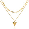 Image of Fashionable Golden Love Chain Double-layer Necklace Shopping