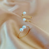 Image of Design Ins Style Simple Retro Open-end Pearl Adjustable Ring Shopping