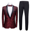 Image of Men's Floral Suit Trousers Suit Slim-fit Banquet Stage Wear Shopping