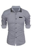 Image of Men's Casual Fashion Business Trends Long-sleeved Shirt Shopping