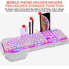 Image of ErgonomicWired Gaming Keyboard with RGB Backlight Phone Holder Shopping