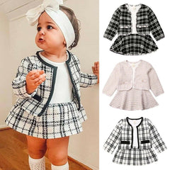 Long-sleeved Dresses Two-piece Children's Baby Small Incense Wind Suit Shopping