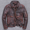 Image of Thick leather Casual Make old leather jacket Shopping