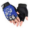 Image of Men's Wolf Head Half Finger Riding Fitness Outdoor Sports Fingerless Gloves Shopping