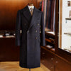 Image of Vintage Wool Woolen Coat Polo Business Long Shopping