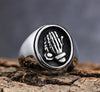 Image of Fashion Titanium Steel Praying Hands Ring Shopping