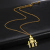 Image of Family Series Titanium Steel Ornament Cut One Large Two Small 304 Material Stainless Steel Necklace Shopping