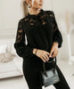 Image of Autumn And Winter New Women's Solid Color Lace Stitching Shirt Shopping