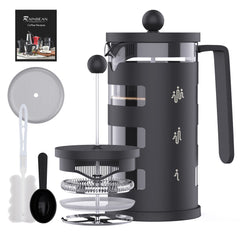 RAINBEAN  French Press Coffee Maker Easy Cleaning Cafeteria, Heat Resistant Borosilicate Glass Shopping