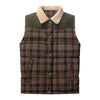 Image of Men Neck Collar Warm Plaid Vest Shopping