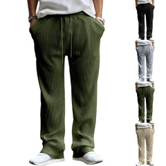 Men's Spring And Autumn Jacquard Striped Casual Pants