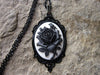 Image of Victoria Black Rose With White Or White Rose With Black Necklace Shopping