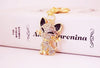 Image of Squinting Cute Fox Animal Alloy Key Ring Accessories Pendant Key Chain Shopping