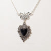 Image of Burning Love Pendant Silver Lace Love Necklace Shopping