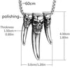 Image of Men's Fashion Skull Indian Wolf Tooth Necklace Shopping