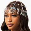 Image of Women's Full Rhinestone Tassel Mesh Headwear Shopping