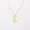 Image of Square Plate Moon Ins Style Retro Temperament Titanium Steel Gold Plated Necklace Shopping