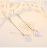 Image of Pearl Shell Pearl Stud Earrings Silver Plated Tassel Jewelry Long Earrings Shopping