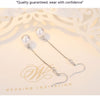 Image of Pearl Shell Pearl Stud Earrings Silver Plated Tassel Jewelry Long Earrings Shopping