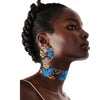 Image of African Ethnic Print Batik Handicraft Necklace Collar Plus Earrings Shopping