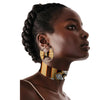 Image of African Ethnic Print Batik Handicraft Necklace Collar Plus Earrings Shopping