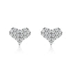 Image of Heart Full Inlaid Bright Moissanite Stud Earrings S925 Silver Shopping