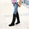 Image of High Leg Boot Suede Ethnic Style Knight Women's Shoes Shopping