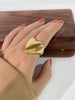 Image of Fashion Titanium Steel Glossy Love Shape 18K Gold Ring Shopping