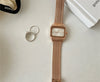 Image of Square Elegant Small Golden Watch Retro Design Shopping