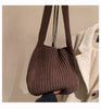 Image of Retro Underarm Single Shoulder Woven Student Handbag Shopping