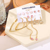 Image of Creative Simple Retro Love Star Chain Earings Set Shopping