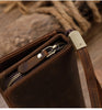 Image of Cowhide Zipper Large Capacity Multiple Card Slots Crazy Horse Leather Long Wallet Men Shopping