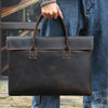 Image of Crazy Horse Leather Men's Handbag Thin And Portable Shopping