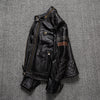 Image of First Layer Cowhide Leather Coat Men's Stand Collar Motorcycle Cycling Clothing Shopping