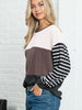 Image of Striped Splicing Knitwear Women's Long Sleeve Shopping