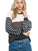 Image of Striped Splicing Knitwear Women's Long Sleeve Shopping