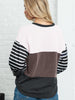 Image of Striped Splicing Knitwear Women's Long Sleeve Shopping