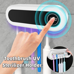 Wall Mounted Toothbrush Holder Smart Toothbrush UV Sterilizer Holder Toothpaste Dispenser Squeezer For Bathroom Accessories Shopping