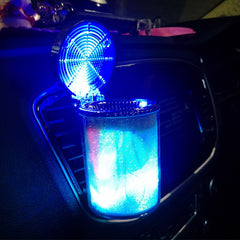 Car Ashtray With LED Light RGB Ambient Light Cigarette Cigar Ash Tray Container Trash Can Portable Ashtray Auto Accessories Shopping