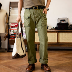 Men's Army Green Loose Straight Wide-leg Casual Pants Shopping