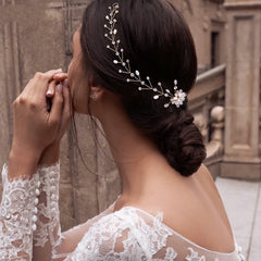 Rhinestone Hair Accessories Simple Handmade Woven Pearl Crystal Updo Modeling Headdress Shopping