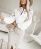 Image of Autumn And Winter New Women's Solid Color Lace Stitching Shirt Shopping